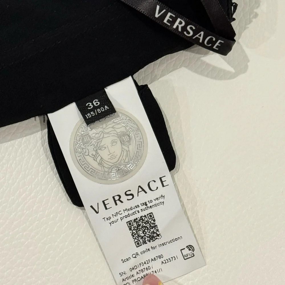 Versace Multicolor (red,blue,black) Floral Silk Lace Trimmed Bralette - Picture 4 of 6